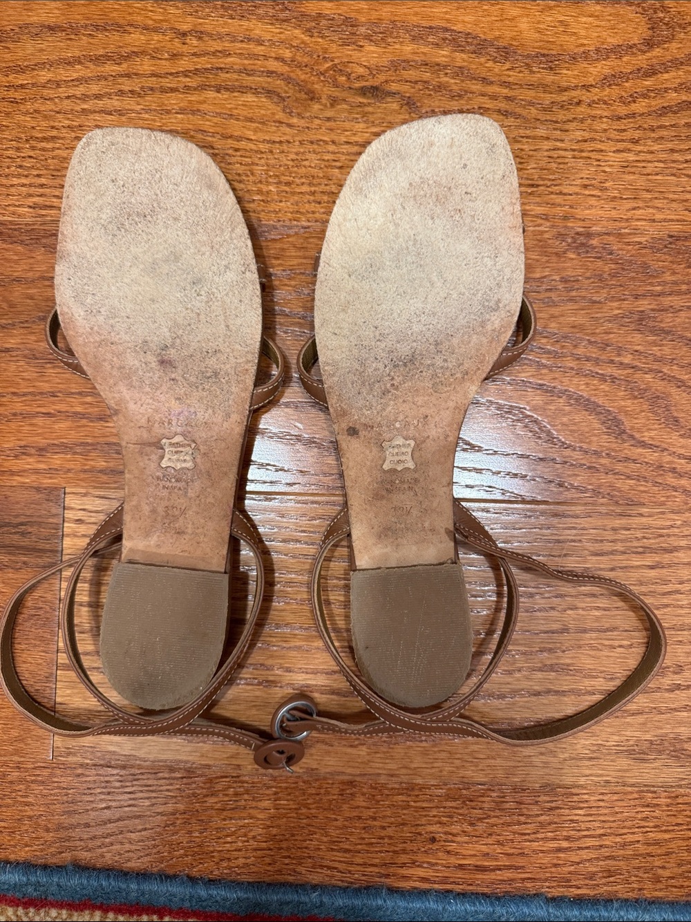 Margaux Tan Leather Strappy Ankle-Wrap Sandals - Picture 4 of 14